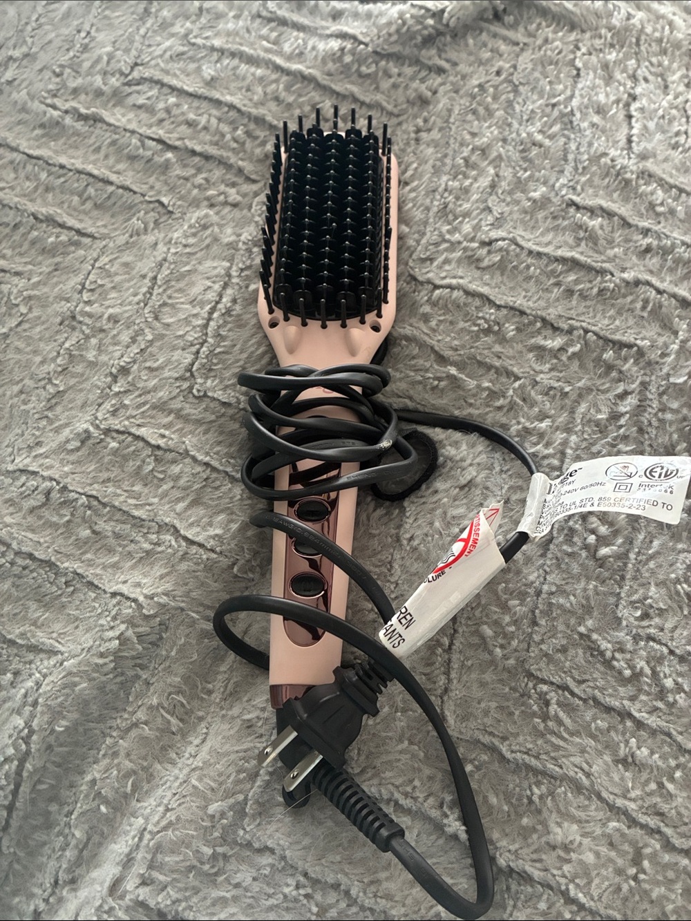 L’ange Le Vite ceramic Rose Gold Electric Straightening Brush